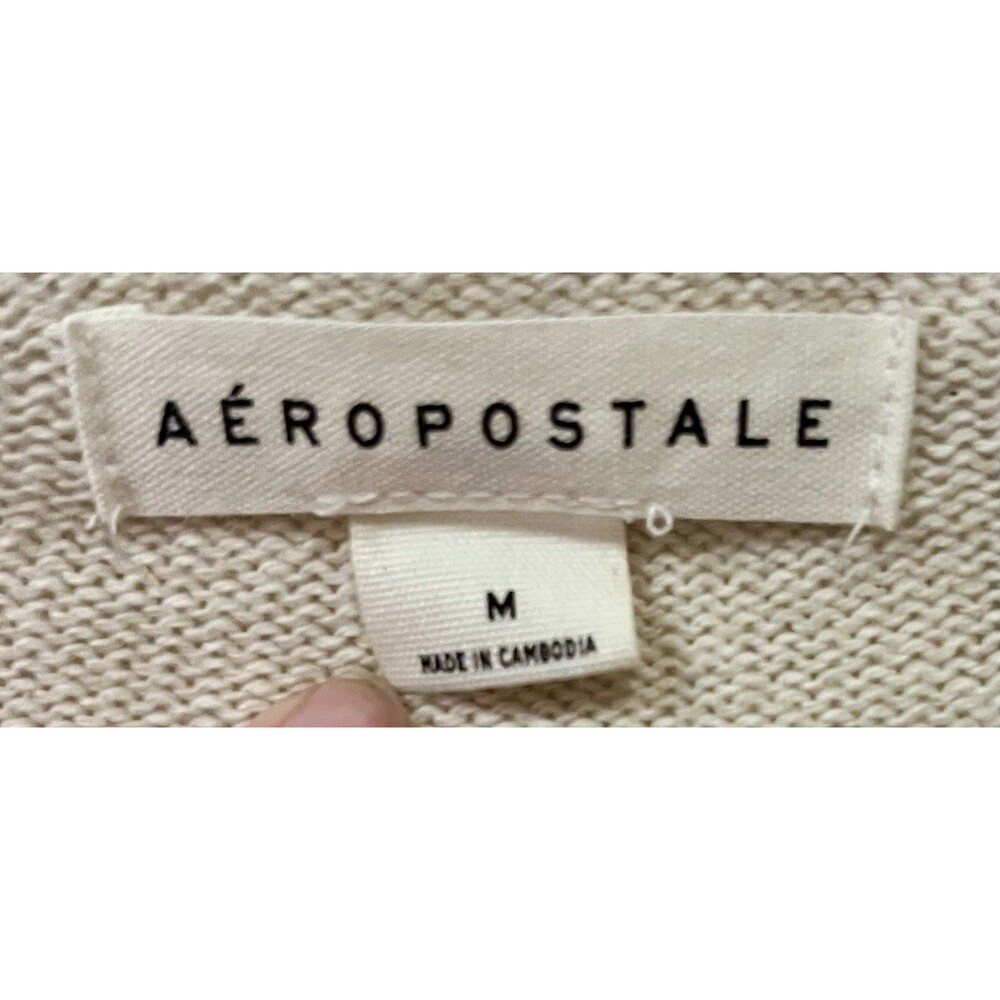 Aeropostale Argyle V Neck Crop Knit Cardigan Womens M Clueless Preppy Academia - Picture 4 of 6